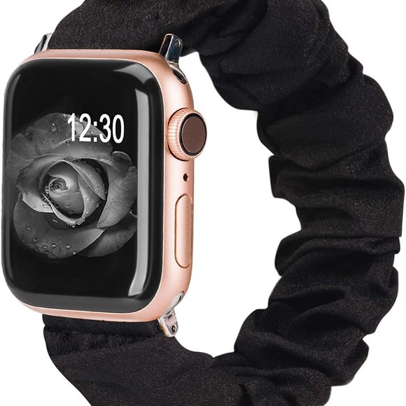 Black Scrunchie Apple Watch Wristband Bracelet main image 5